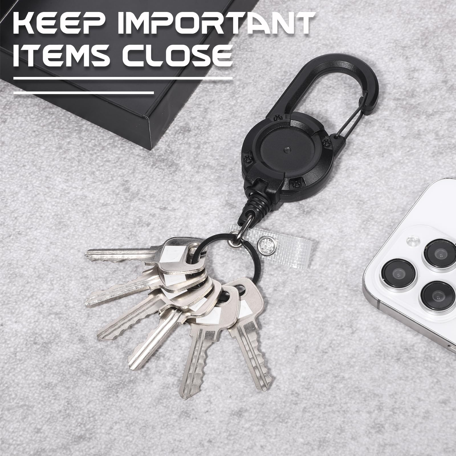 Portabadge Retrattile MNGARISTA - 2 Pezzi, Cavo Acciaio 80cm, Moschettone Resistente Per Lavoro - Foto 7