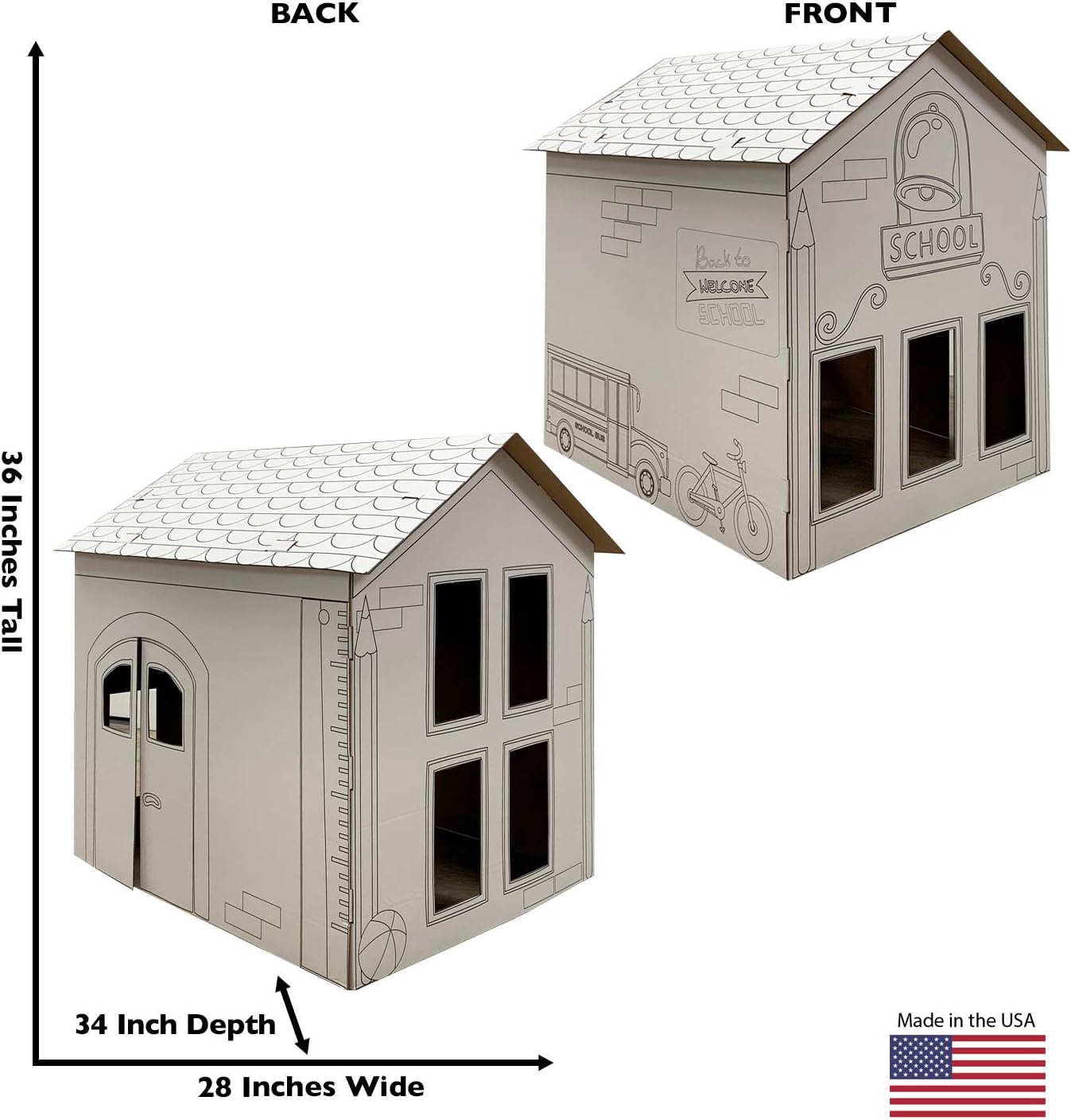 Cardboard People Color Me School House Life Size Cardboard Cutout Standup