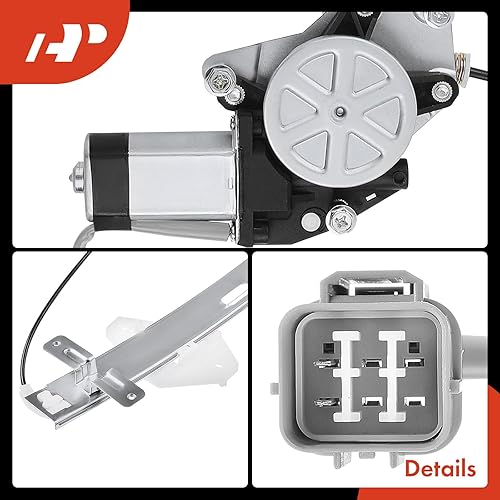 Miniatura 8 de A-Premium Elevalunas eléctrico con motor compatible con Acura TL 2004-2008 trasero derecho lado del pasajero