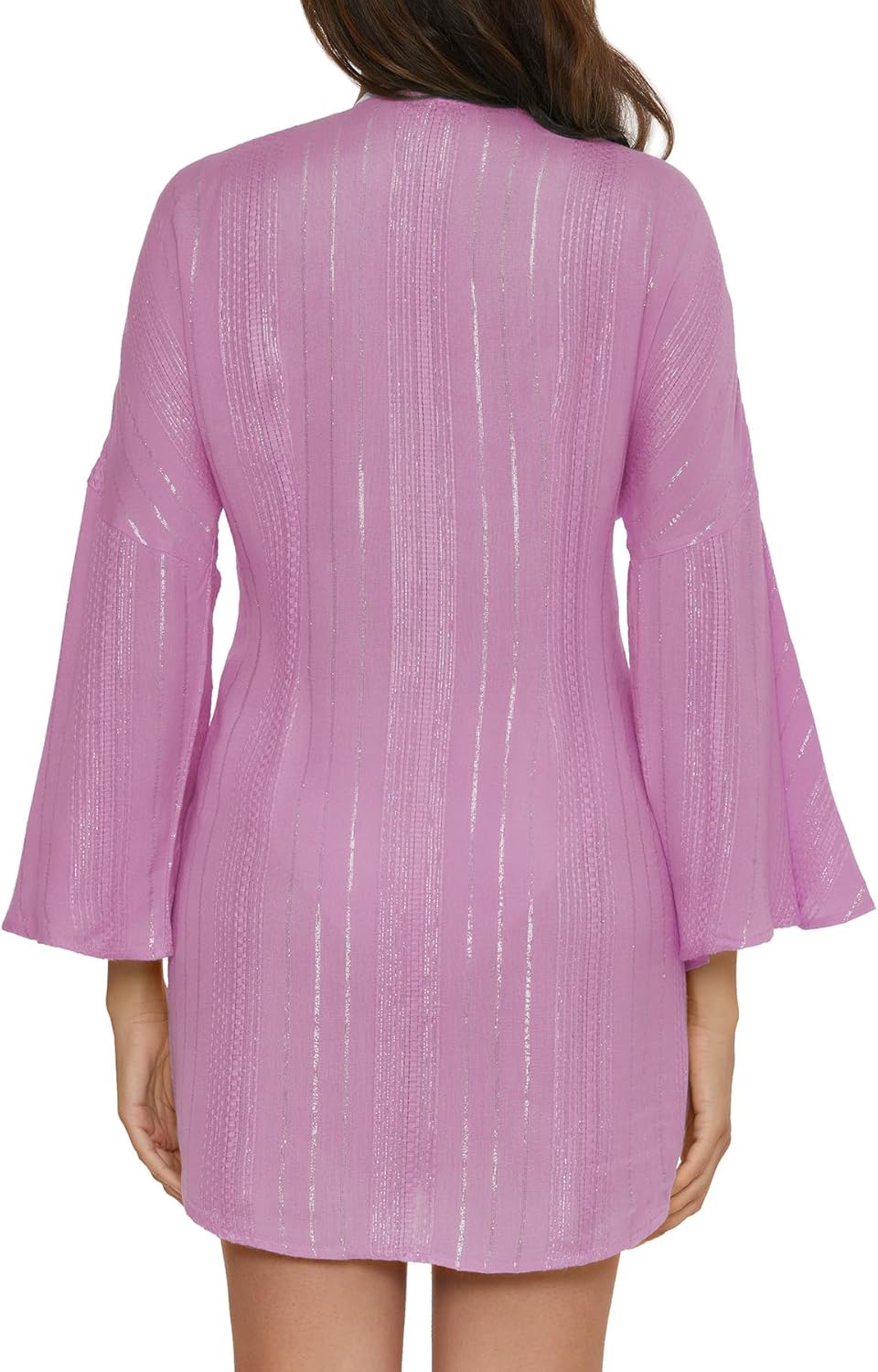 Becca Womens Radiance V-Neck Tunic, Casual, Beach Cover Ups for Women - Image 3