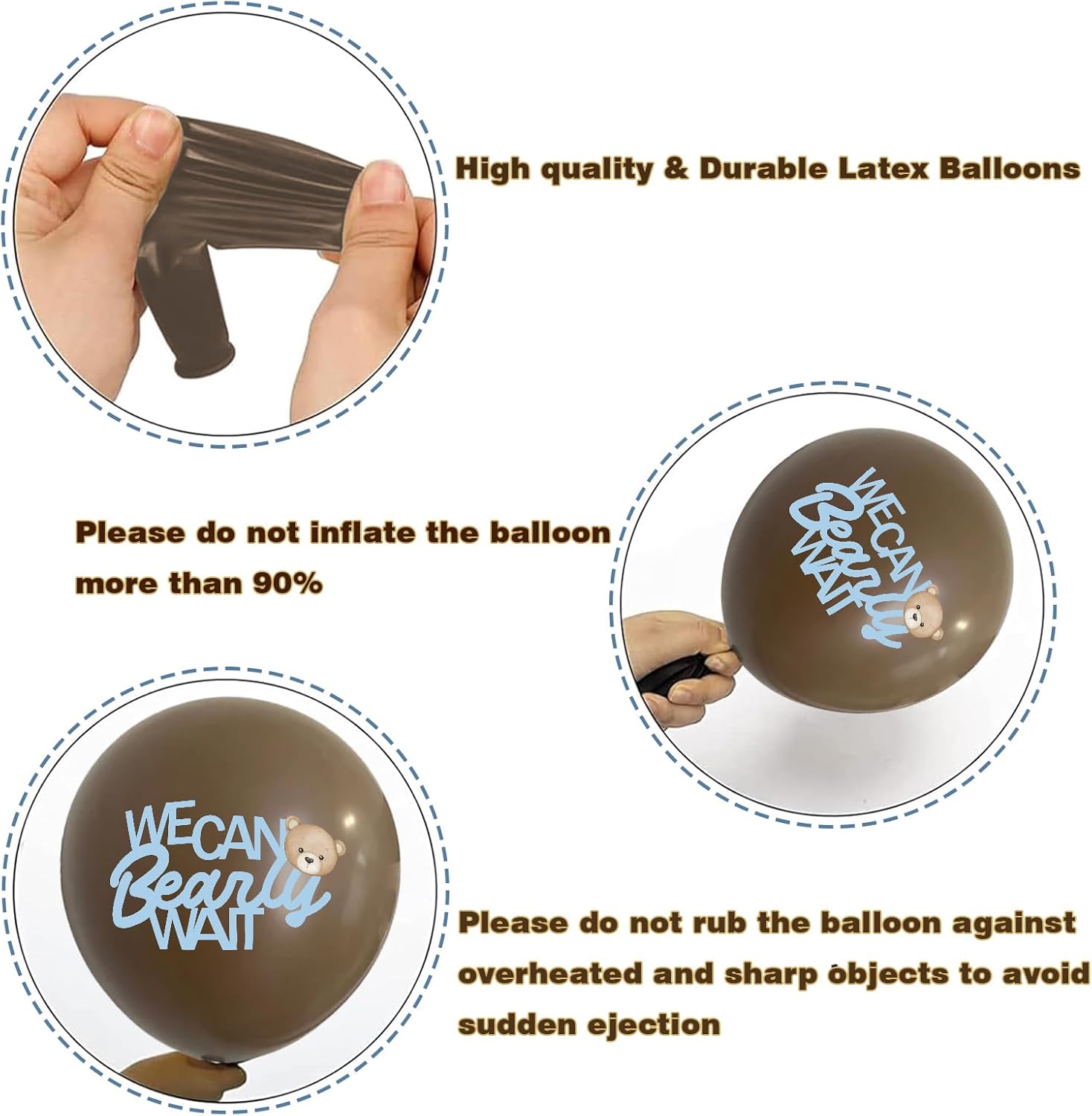 24Pcs Bear Balloons for We Can Beary Wait Baby Shower Decorations 12inch Balloons for Bear Baby Shower Birthday Party Decorations - Image 3