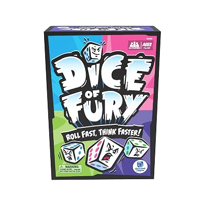 Educational Insights Dice of Fury - Family Board Games for Adults, Teens, and Kids, Dice Games for Family Game Night, Fast-Paced Table Top Party Game, Fun Group Play, Mental Math Activity