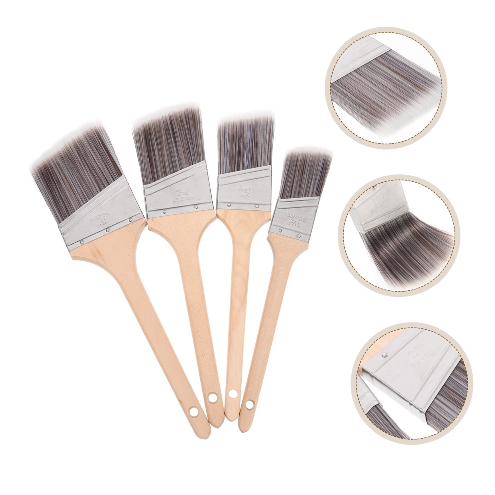Anneome 4 Stück Pinselset Mit Holzgriff Farbenpinsel Für Haushalt Und Hobby Aquarell Und Ölmalerei Leicht Zu Kontrollieren Vielfältige Anwendungsbereiche