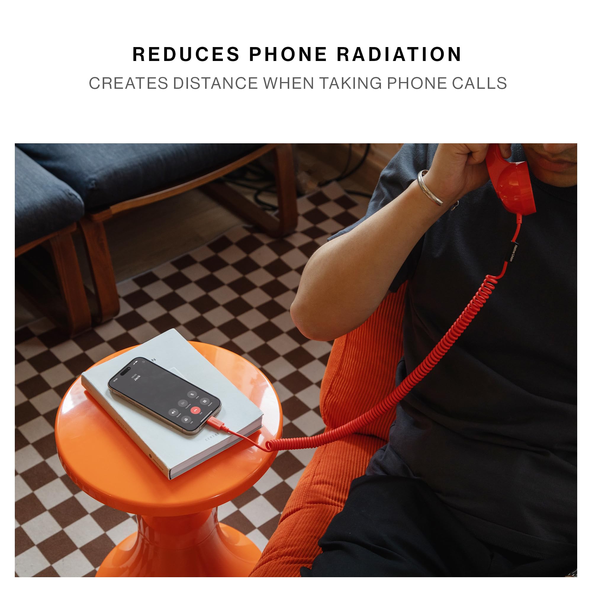 Native Union Pop Phone–Combiné téléphonique rétro avec Micro et Haut-Parleur, USB-C pour iPhone, iPad, Tablette, S25, Flip 7, Fold 7 –Travail Hybride, Appels, Vidéoconférences, Réunions (Pin)