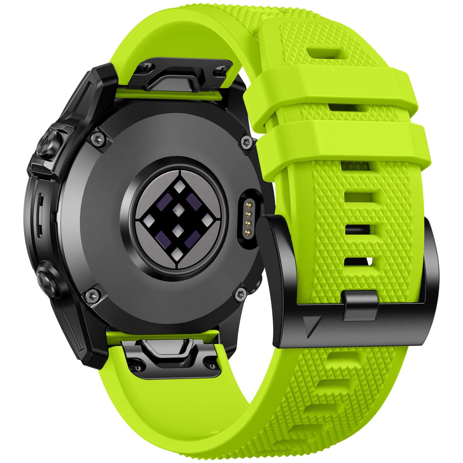 Laffav Compatible with Garmin Fenix 7 Strap/Fenix 7 Pro/Fenix 8 47mm/Fenix 6/Fenix 6 Pro Straps, 22mm QuickFit Silicone Sport Band for Garmin Epix Gen 2/Instinct 2/Forerunner 965/945, Lime