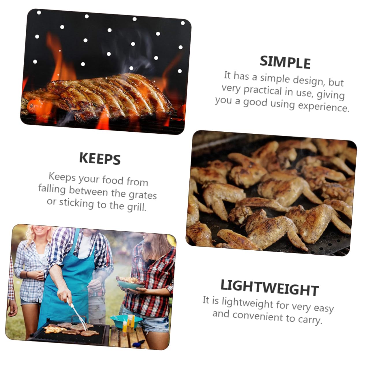 BESPORTBLE 1Pc Heat Resistant Nonstick Barbecue Mat Durable Bbq Grill Pad for Outdoor Cooking for Family Bbq Gatherings