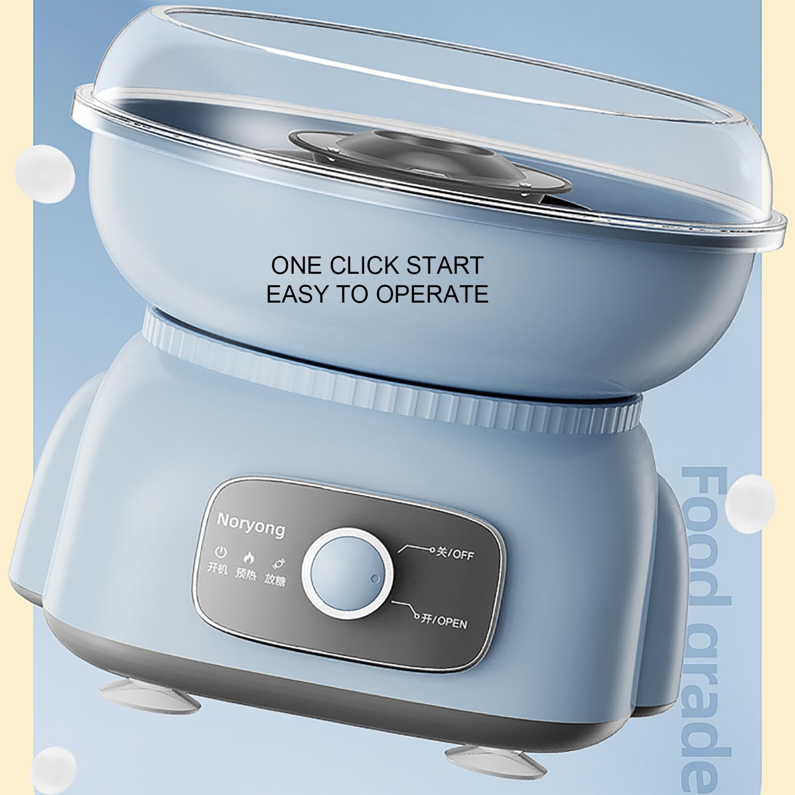 Máquina de Algodón de Azúcar de 500 W, Inicio con Un Clic, Fácil de Usar y Limpiar, Hace Caramelos Sin Azúcar, Hilo de Azúcar, Dulces Caseros para Fiestas de Cumpleaños, Fiestas de Cumpleaños