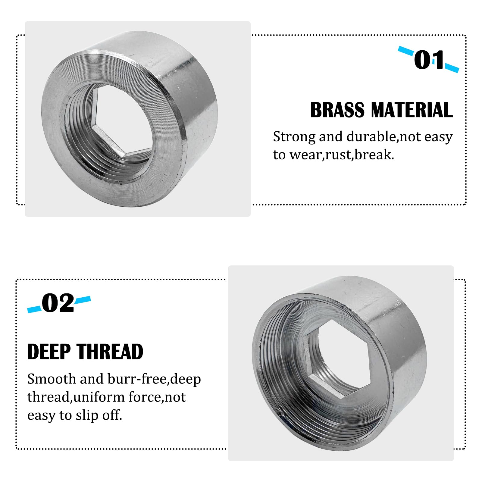 16mm Female to 24mm Female Faucet Adapter,Brass Water Faucet Adapter,Tap  Connector Aerator for Bathroom Kitchen,Silver(2Pcs) - Amazon.com