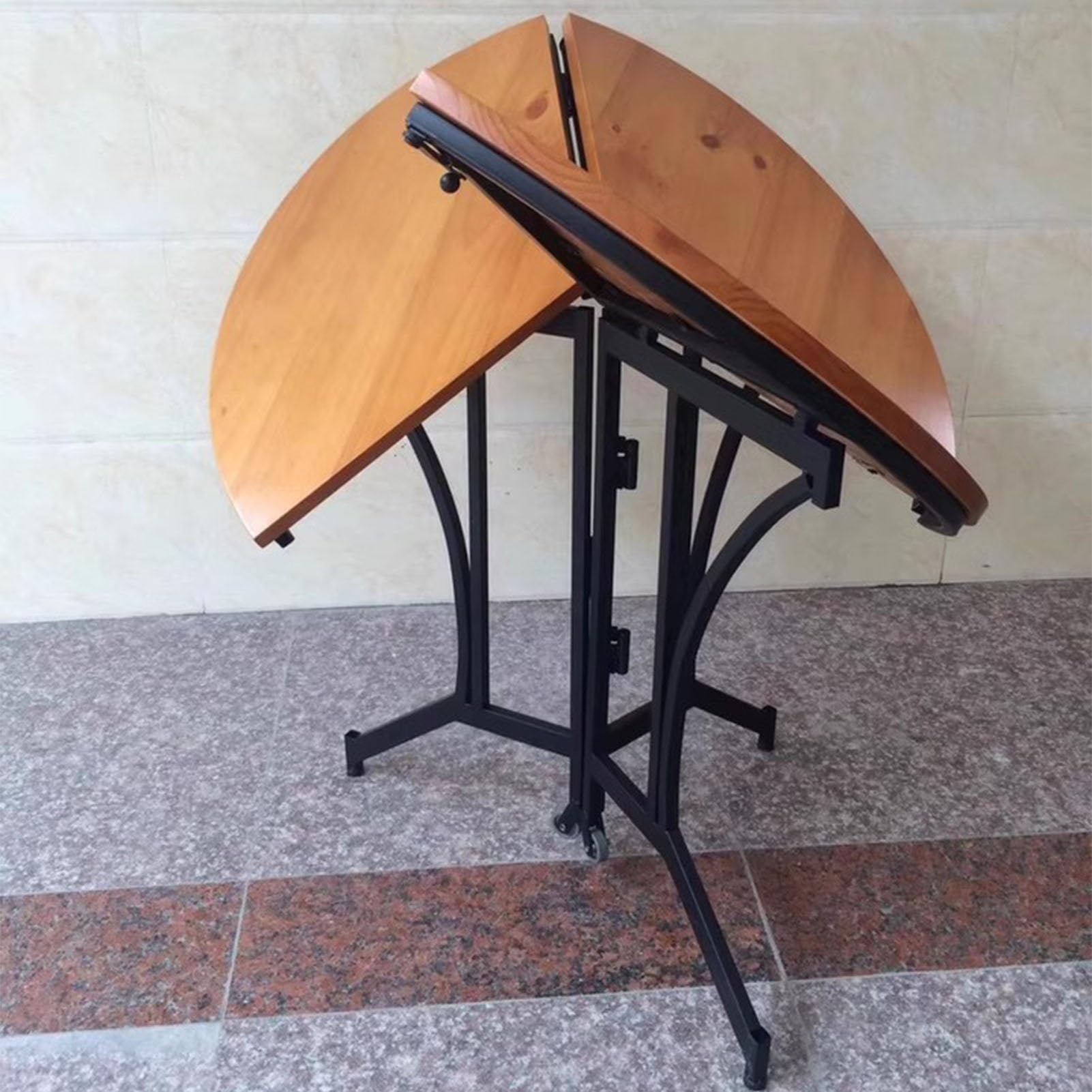Genérico Okrągły składany stół - przenośny drewniany stół jadalny na bankiet, 80 cm/31,5"/35,5"/39"/47", mobilny stolik kuchenny, duży zamiennik stołu gastronomicznego i kawy (80 cm/31,5 cala