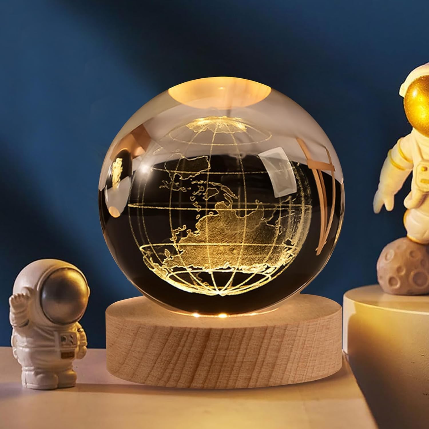 グーフィー フィギュア クリスタルボール付き 70周年記念　 globe Buy Twinleaf 3D Earth Crystal Ball | Laser-Engraved Planet Sphere