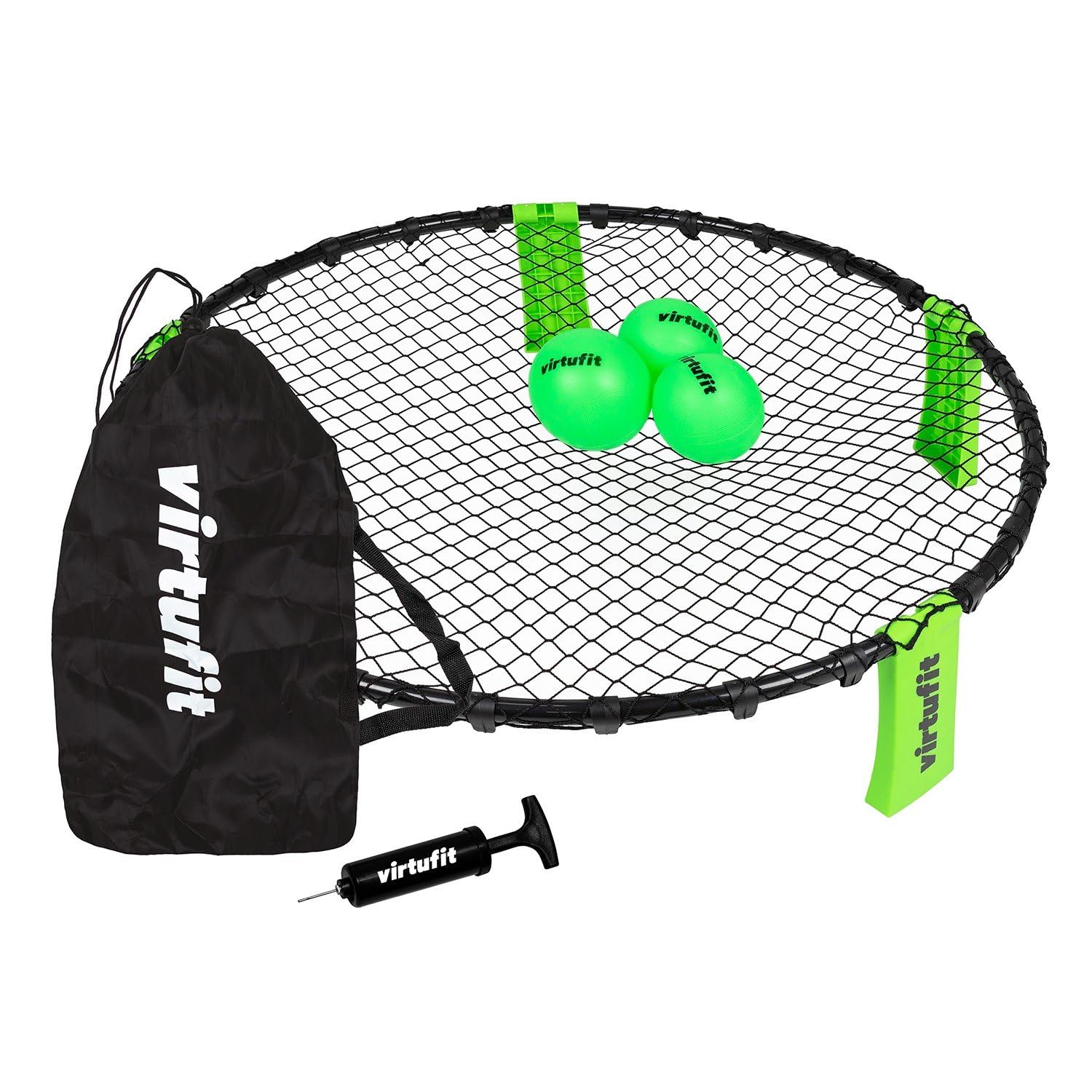 VirtuFit Roundnet RN90 Pro - Mit 3 Bällen und Aufbewahrungstasche - Ballpumpe - Ballspiel