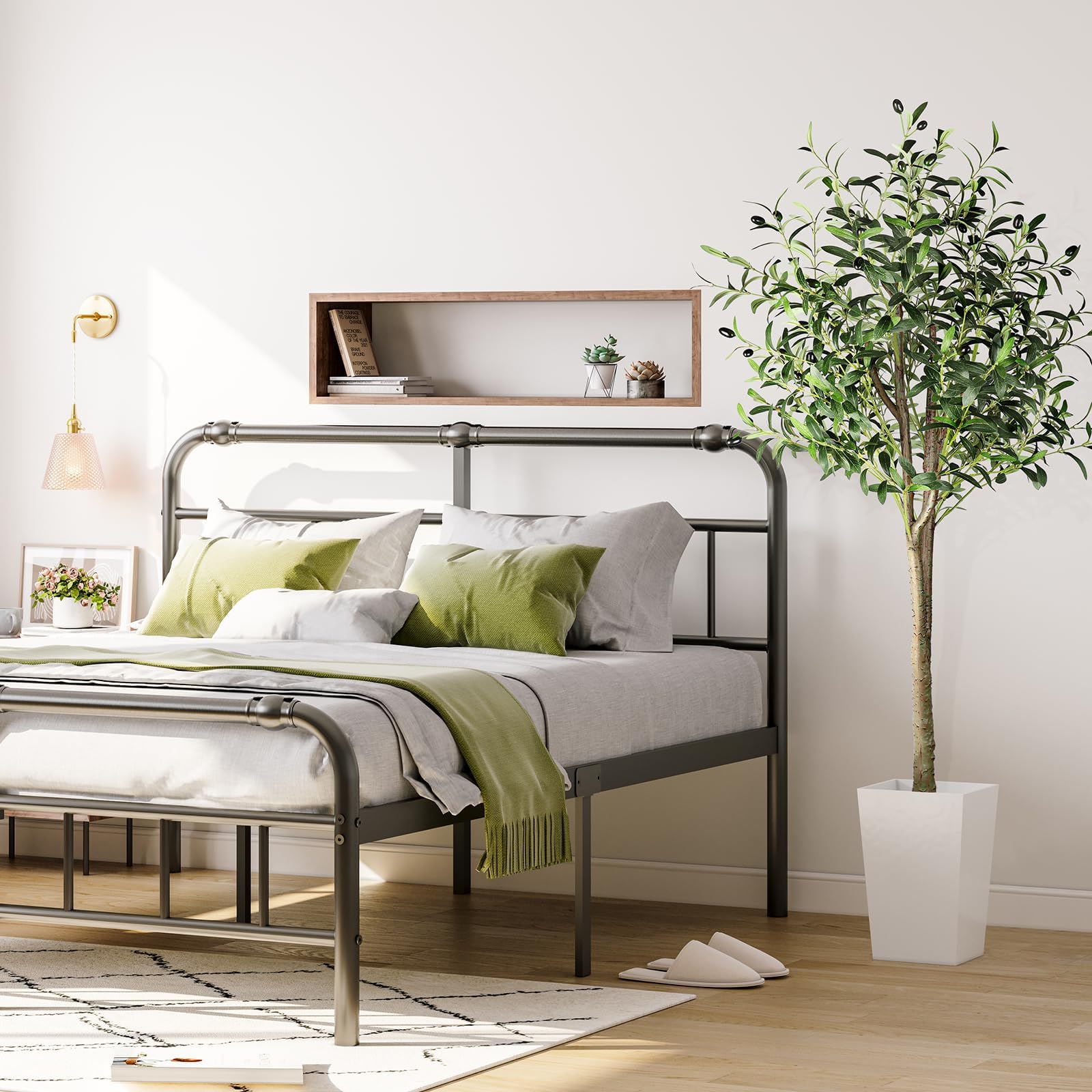 YOLEO Olivier Artificiel 180 cm Plantes Artificielles Interieur Fausse Plante Verte Décoration pour Intérieur Extérieur Maison Chambre Salon Balcon Cour Jardin