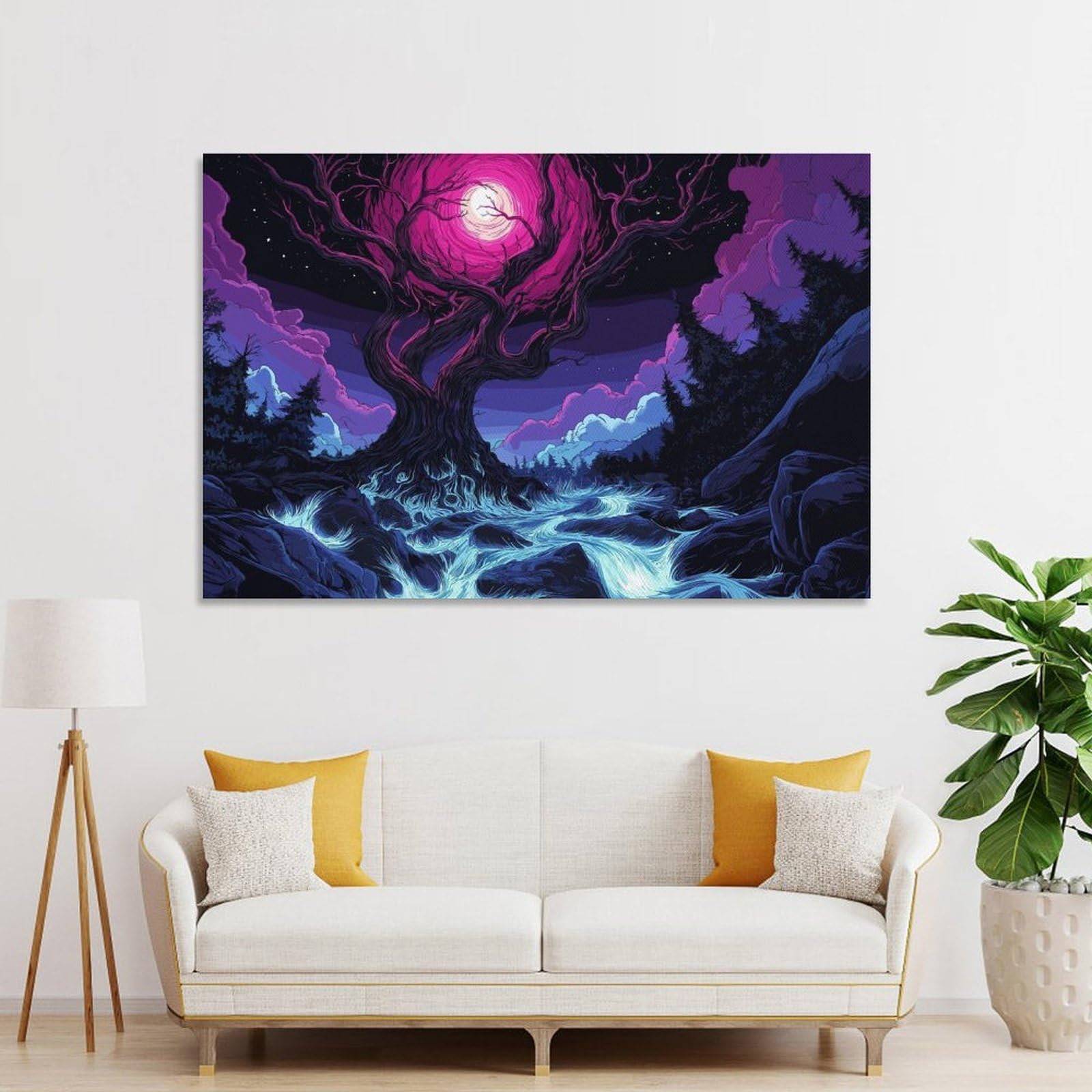 Junmoney Nature Magic Canvas Art Print 12x18inch(30x45cm), for New Homes, Bedrooms Or Workspaces, Gift Idea for Housewarming And Birthdays
