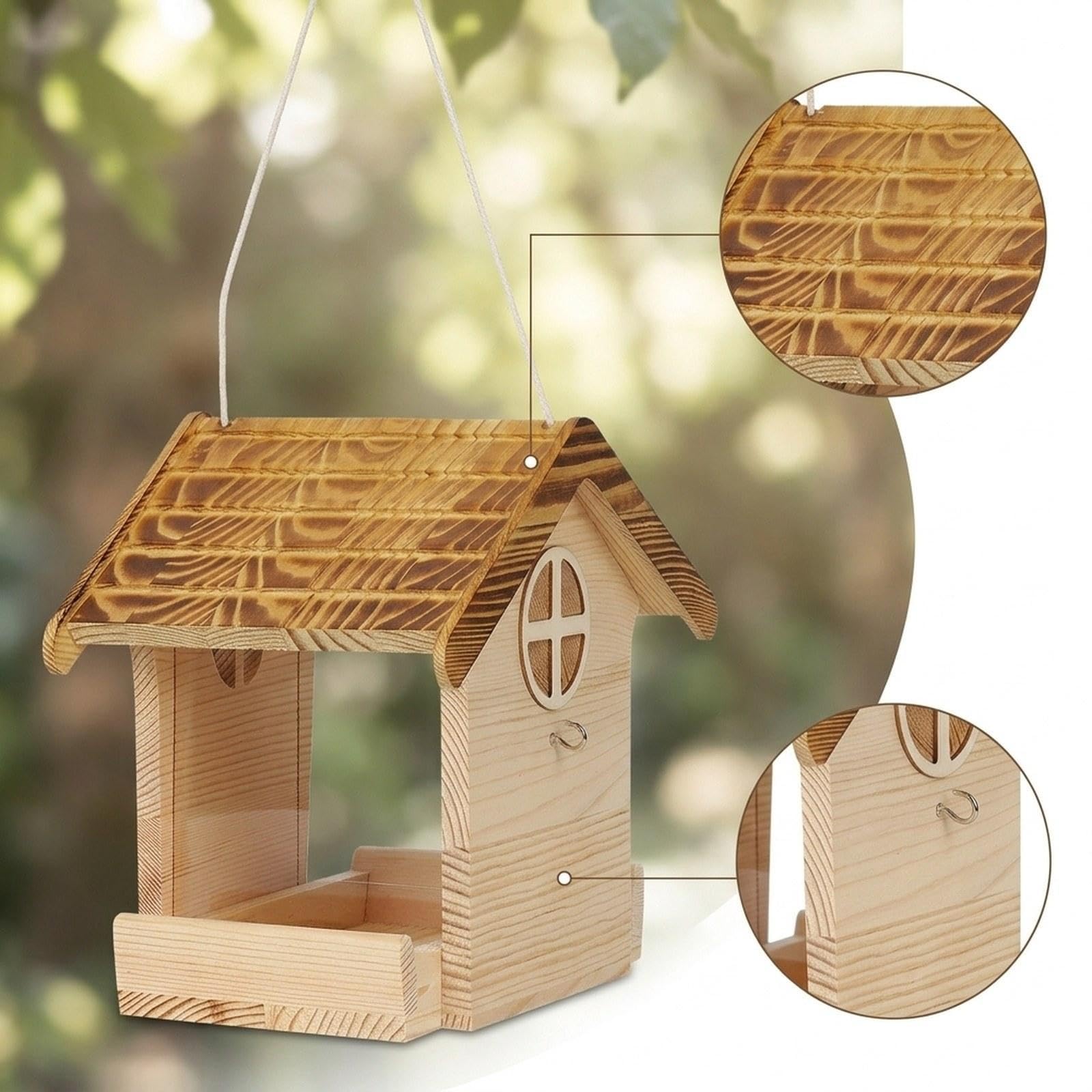 Mangiatoia per Uccelli da Appendere, Ornamento Versatile E Compatto per Prato, Giardino E