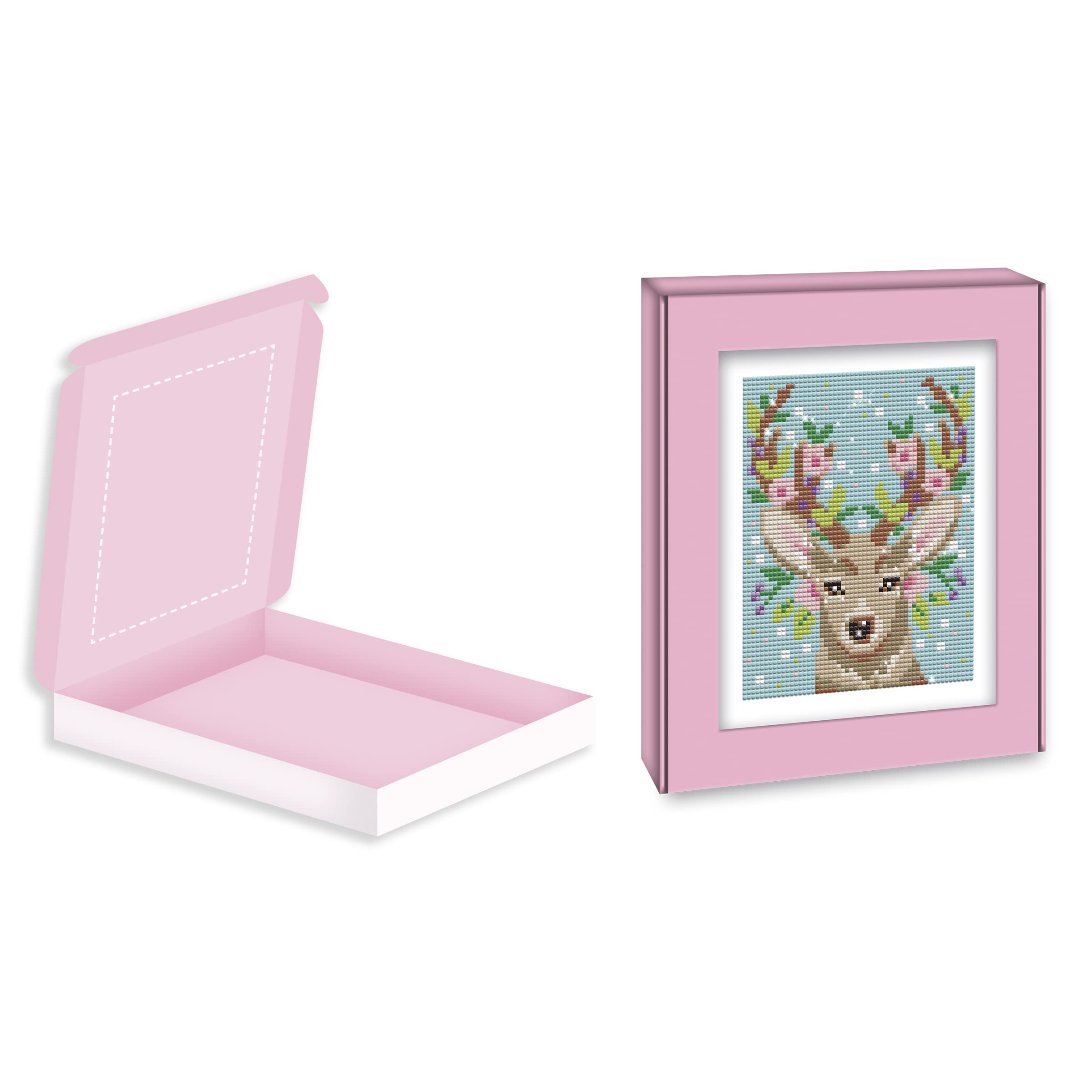 Janod - Deer Diamond Painting - The Calme Warsztaty - Kreatywny zestaw wypoczynkowy dla dzieci - Nauka umiejętności motorycznych i koncentracji - od 8 lat, J07948
