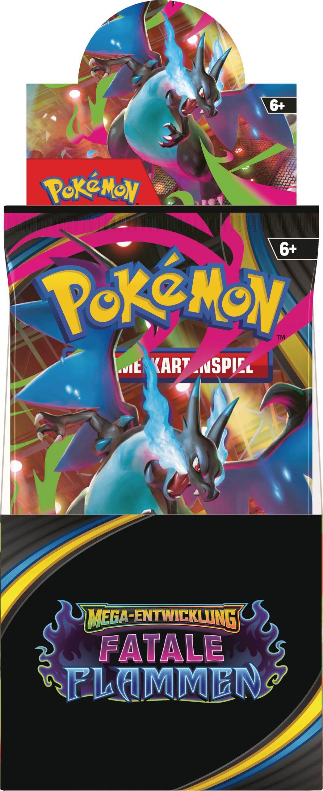 Pokémon-Sammelkartenspiel: Boosterpack-Display Mega-Entwicklung – Fatale Flammen (enthält 18 Boosterpacks)