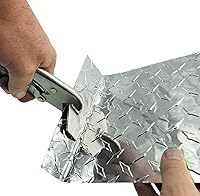 Vista 4 de EAGLE 1 Placa de aluminio con relieve de diamante de 8 pies de largo, protector de gravilla para remolque de carga, múltiples anchos