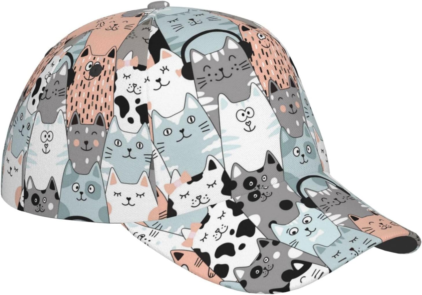 Cute Cat Baseball Cap Cat Paw Print Hats Adjustable Trucker Hat Outdoor Sun Cap for Men Women Dad Hat - Image 3