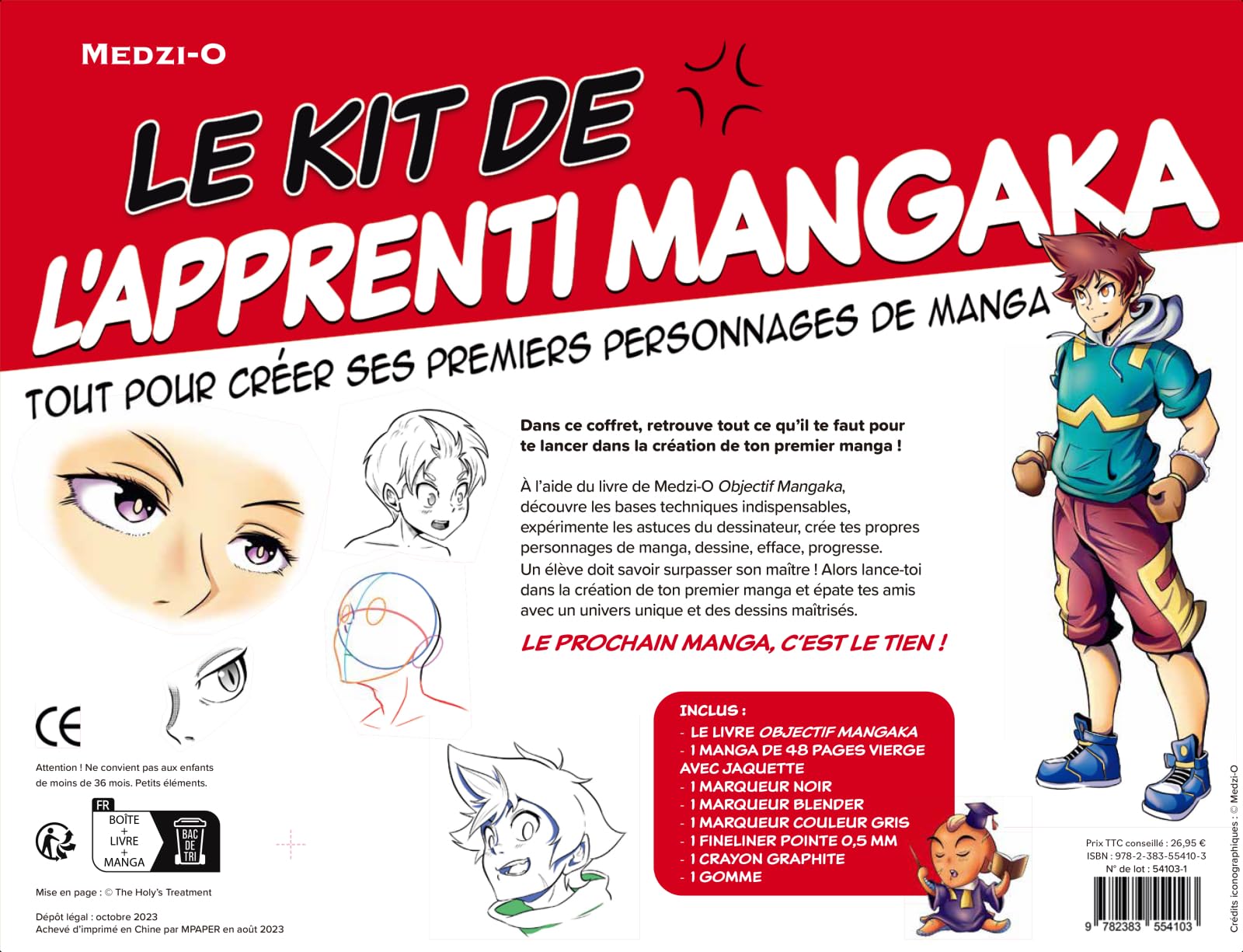 Kit de l'apprenti mangaka - Un manga à créer soi-même (coffret): Apprends à dessiner tes personnages de manga !