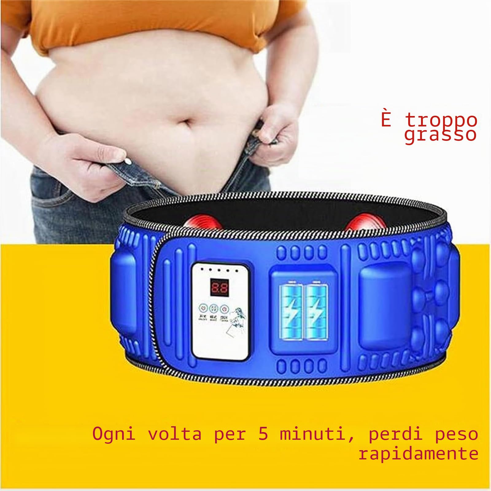 Macchina per bruciare i grassi, cintura dimagrante elettrica senza fili per la perdita di peso di pancia, pancia e addome, massaggiatore addominale portatile per migliorare il flusso sanguigno e