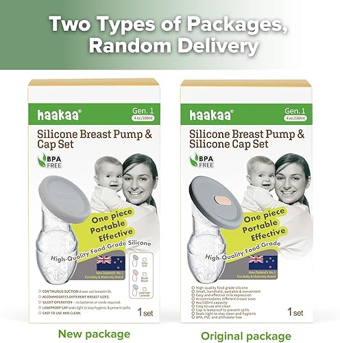 Miniatura 6 de haakaa Extractor de leche de silicona de 3.4 fl oz con tapa, extractor de leche manual transparente, saludable e inofensivo, ahorra cada gota de