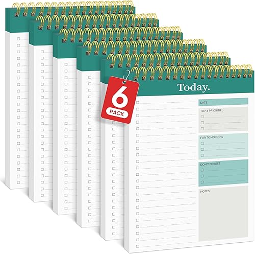 Miniatura 78 de Taja Bloc de notas de lista de tareas pendientes para el trabajo con 52 hojas, 9.8 x 6.5 pulgadas, planificador diario sin fecha, perfecto