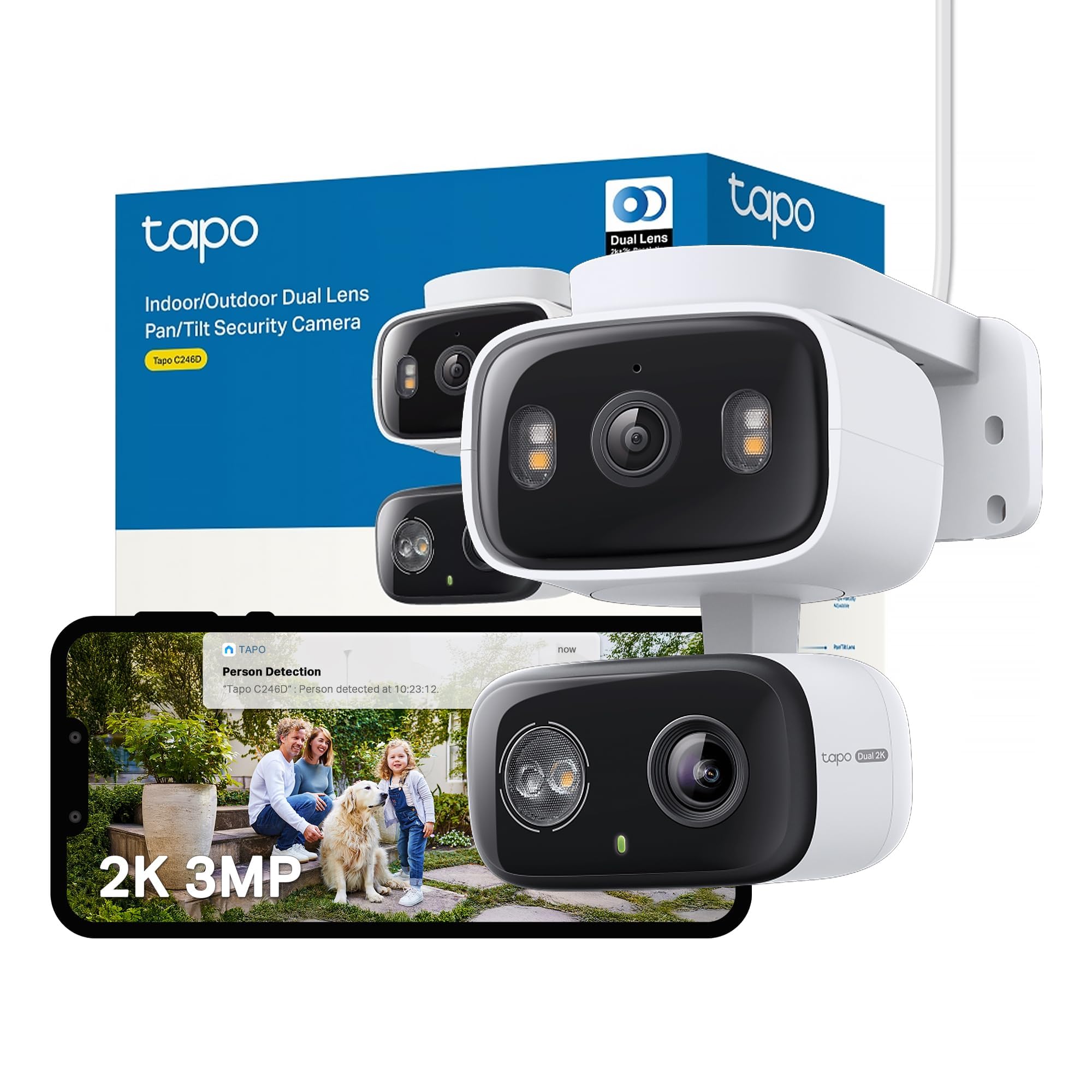 Tapo C246D 2K 3MP Dual-Camera Pan/Tilt Security Camera CCTV Camera