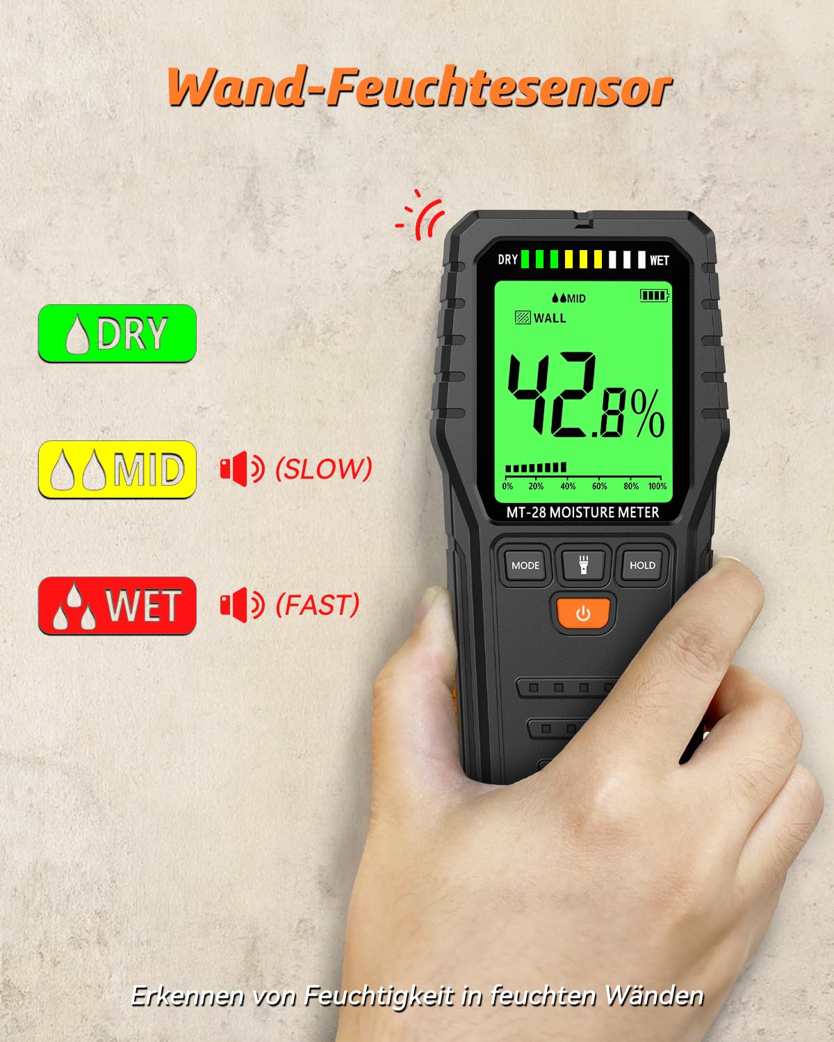 Vochtmeting Muren Bouwmaterialen MT19C Houtvochtigheidsmeter, Nauwkeurige Vochtmeter Voor Hout, Muren En Bouwmaterialen, Lcd-display, Achtergrondverlichting, Reservepennen, Ideaal Voor Bouwprojecten En Doe-het-zelvers Houtvochtigheidsmeter Naaldloos