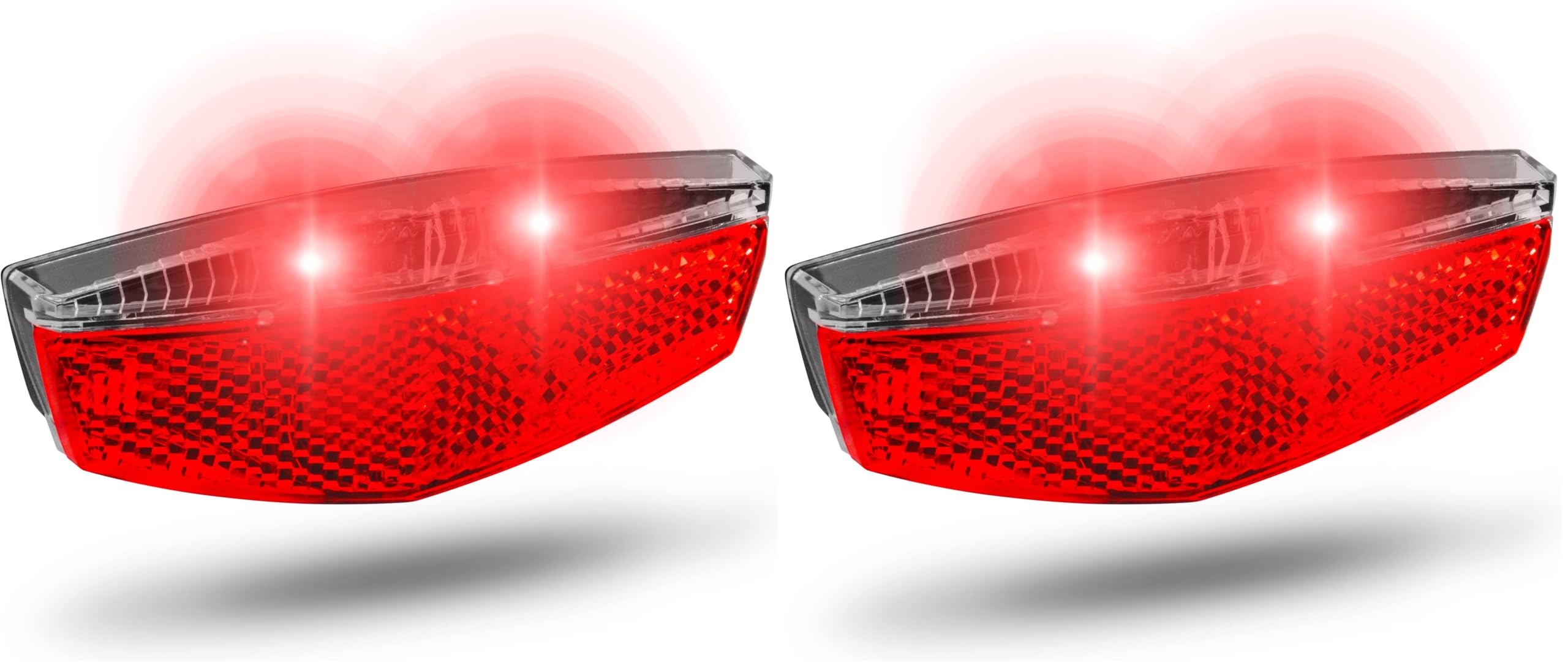 BÜCHEL Fahrrad Rücklicht LED StVZO zugelassen Gepäckträger Tivoli, Fahrradrücklicht für Dynamo Betrieb oder E-Bike, Fahrradlicht hinten, Schwarz, Einheitsgröße (Packung mit 2)