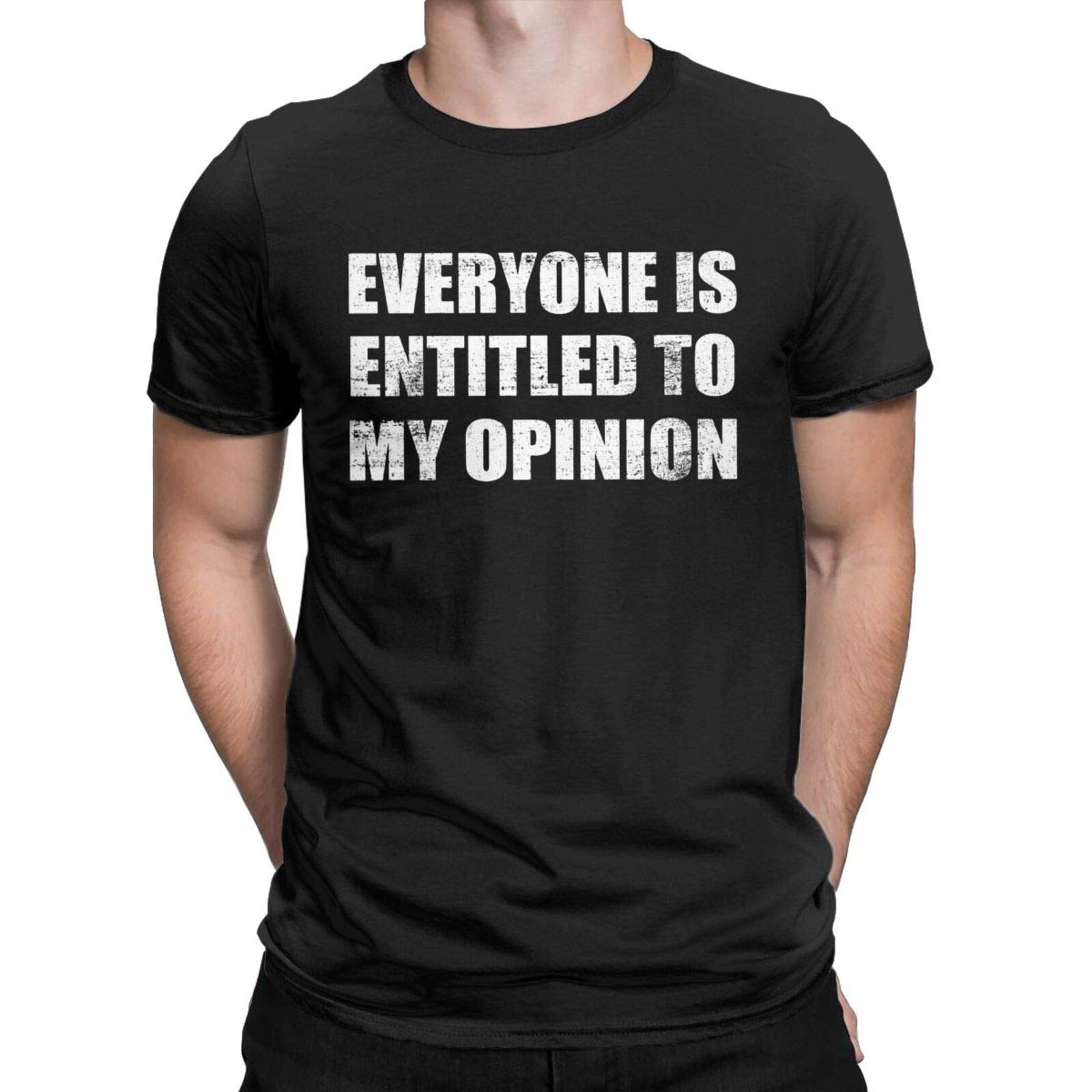 CHAMPRINT Everyone is Entitled to My Opinion Funny T-Shirt Sarcastic Humor Comment Saying Tops Tees for Men