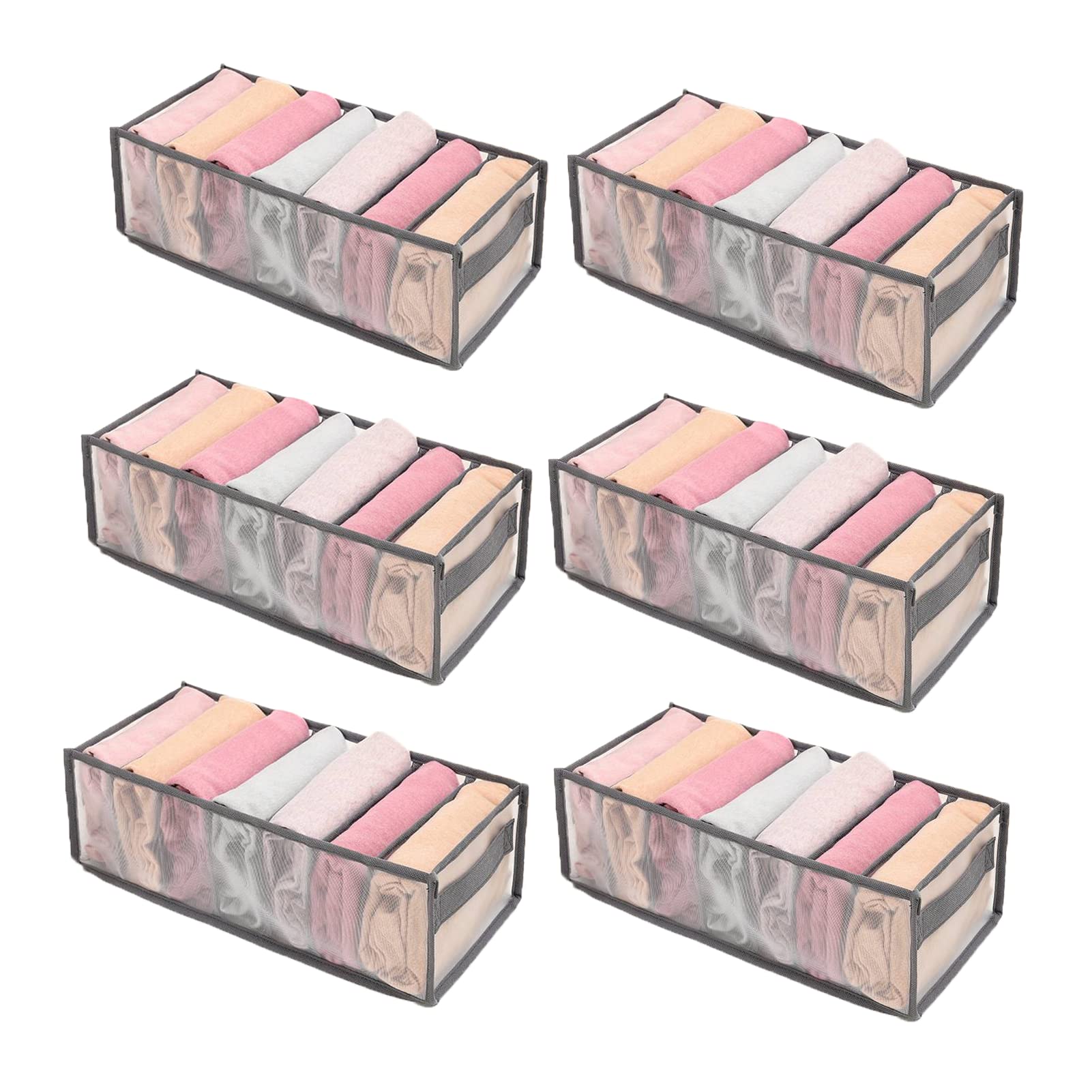 Anwaiju Kleiderorganizer 6er Set - Schubladenbox Für Socken, Unterwäsche & Strumpfhosen (17x36x12 Cm)