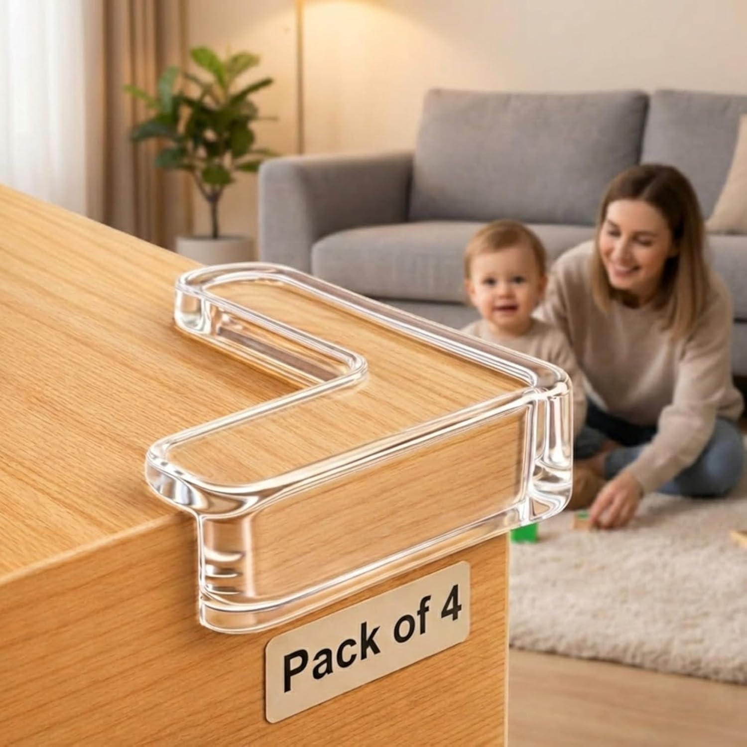 Baby Proofing Edge Protector Set, Silicone Corner Protectors & Edge Guard Strip for Sharp Table Corners, Furniture, Desk, Bed Safety, Child Proof Soft Kids Home (L Shape 4 PCS)-image-18
