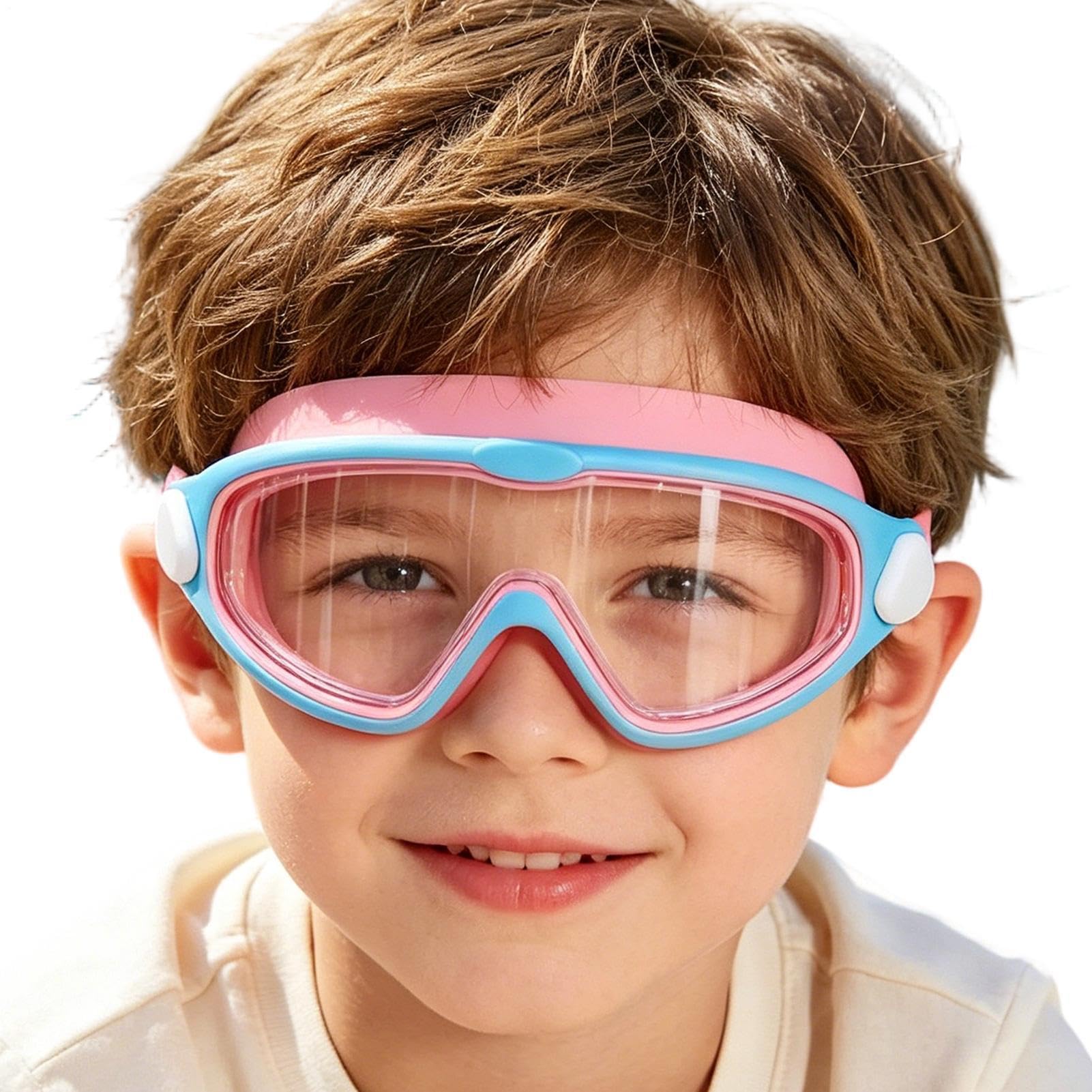 Dziecięce okulary do pływania 180° szeroka widoczność regulowana ochrona przed wyciekiem | Młodzieżowe okulary do pływania dla dziewcząt w wieku 3-15 lat basen rodzinne wakacje podwodne siłownia