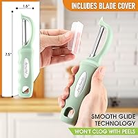 Vista 3 de Spring Chef Pelador de Verduras Giratorio Premium, Mango Cómodo y Cuchillas de Acero Inoxidable Ultra Afiladas - Pelador de Cocina Perfecto Para