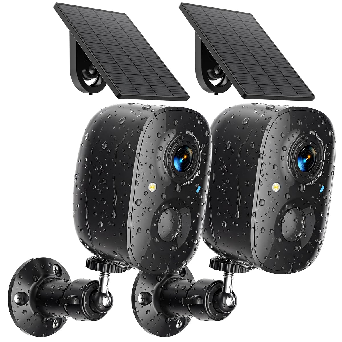 JESIOO Security Cameras Wireless Outdoor 2K Solar Powered WiFi Cameras for Home Security,AI Motion Detection,Siren Alarm,Spotlight Color Night Vision,2-Way Audio,SD/Cloud Storage - 1