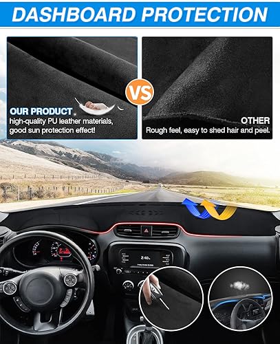 Miniatura 12 de Cartist - Funda de salpicadero, alfombrilla antideslizante, protector de rayos ultravioleta, antirreflejos