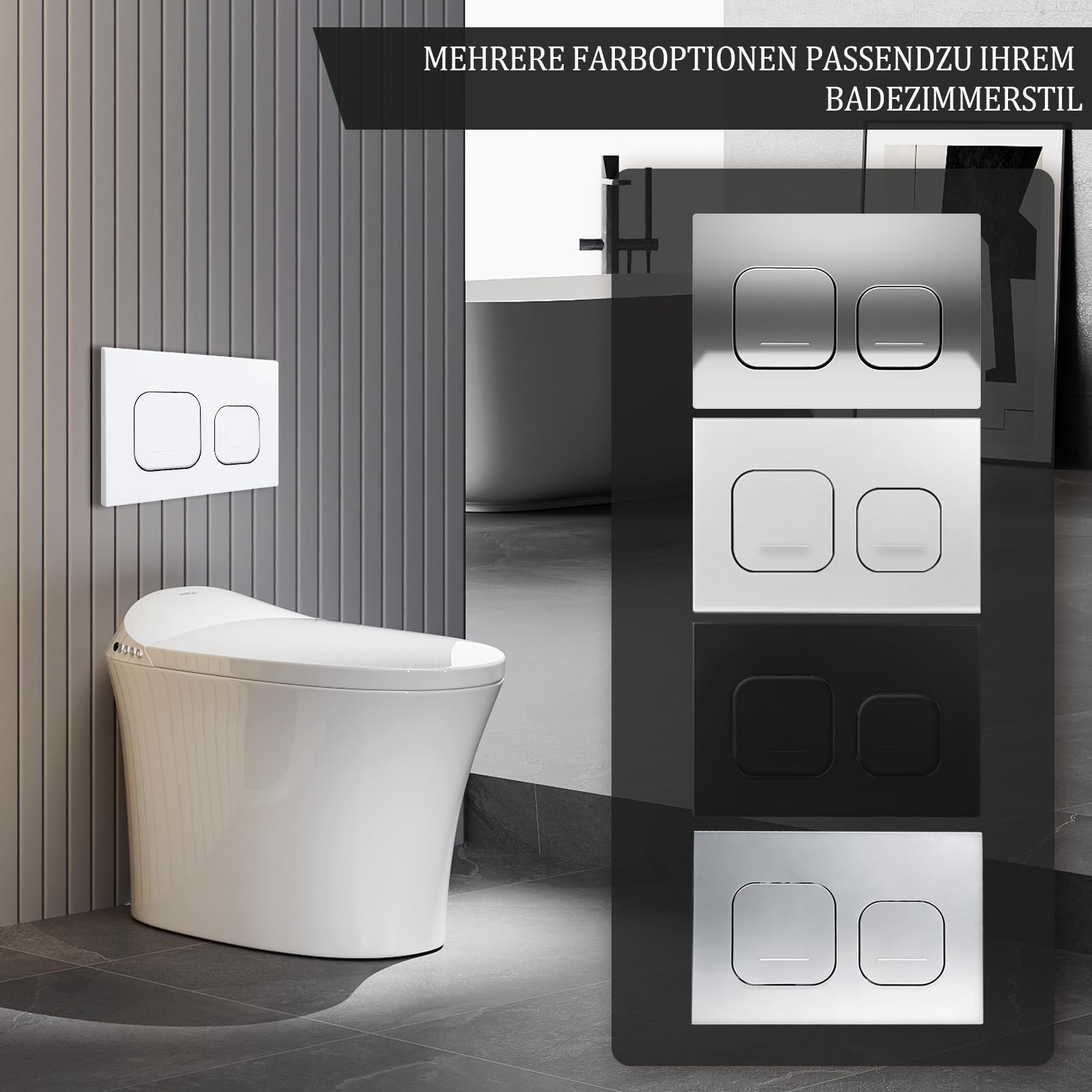 Drückerplatte WC Spülkasten Ersatzteil,kompatibel mit Geberit Sigma Serie UP300 & UP320,Betätigungsplatte mit 2-Mengen-Spülung,245 × 164 mm 115770115 | Glänzend (Weiß)