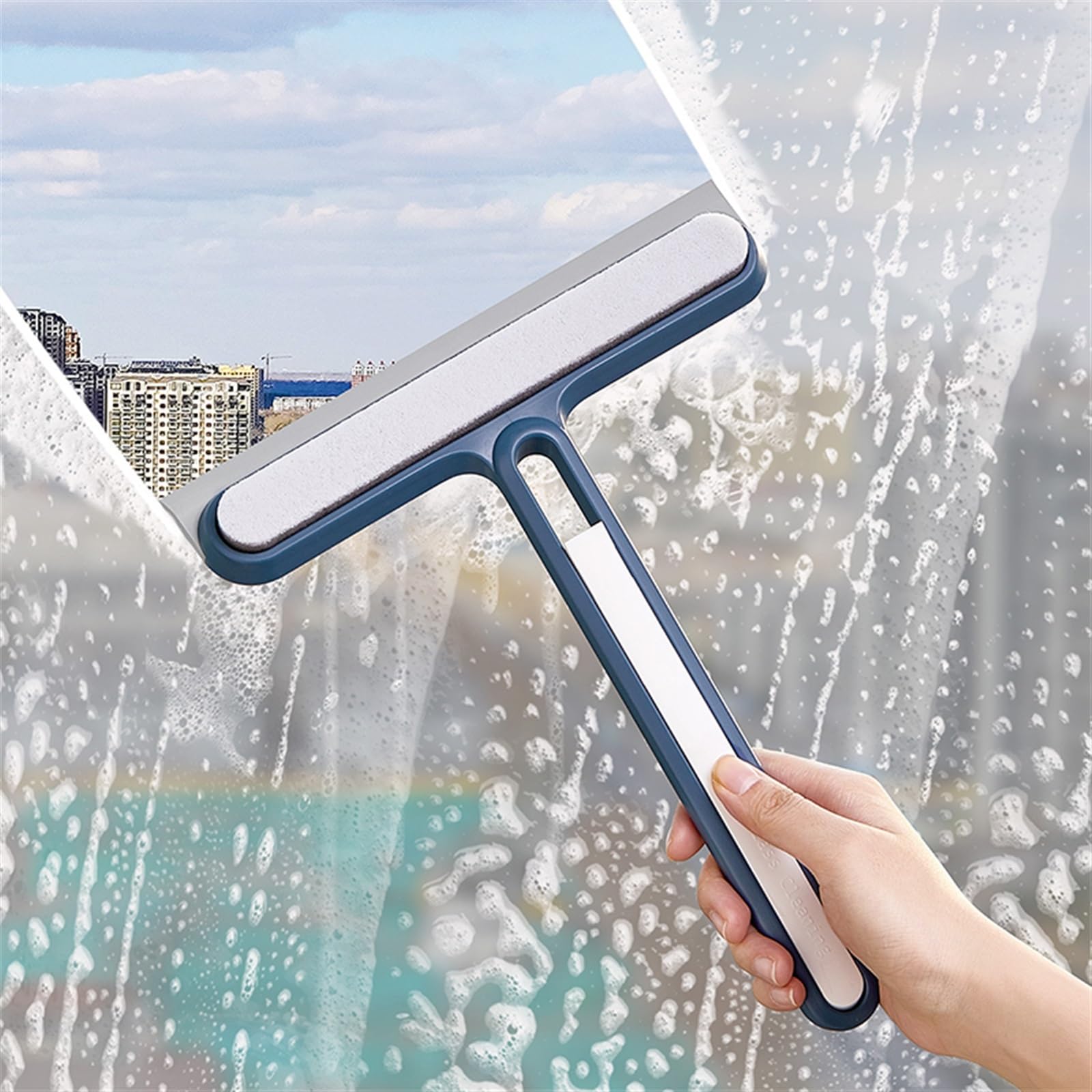 Rasquetas para Ducha, Escobilla de Goma Azul tamaño único for Espejo Ventana Cristal Ducha