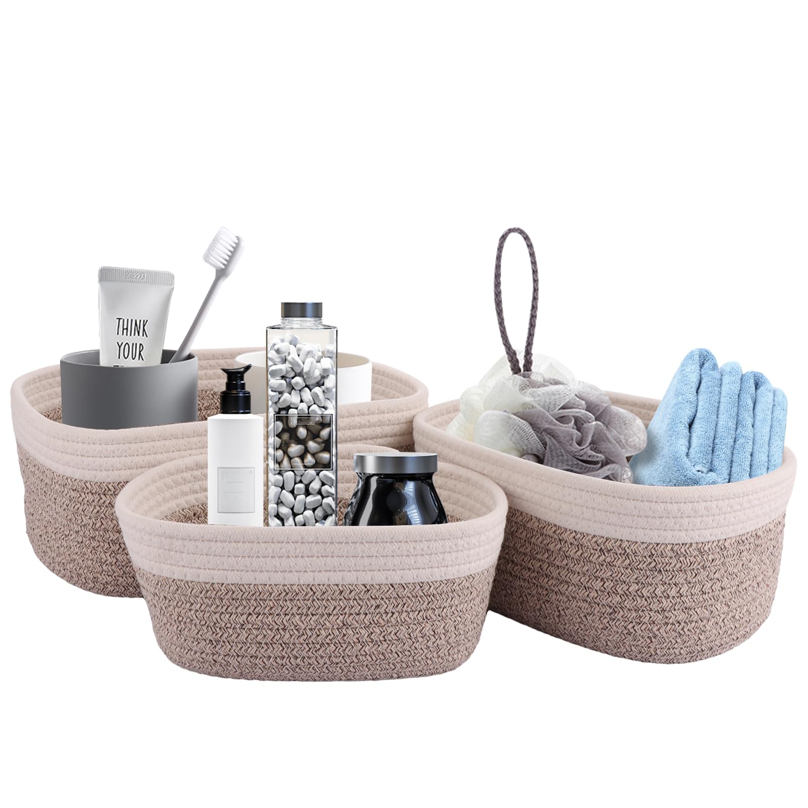 Cesta de almacenamiento de baño para cosméticos y orden en estantes de dormitorios