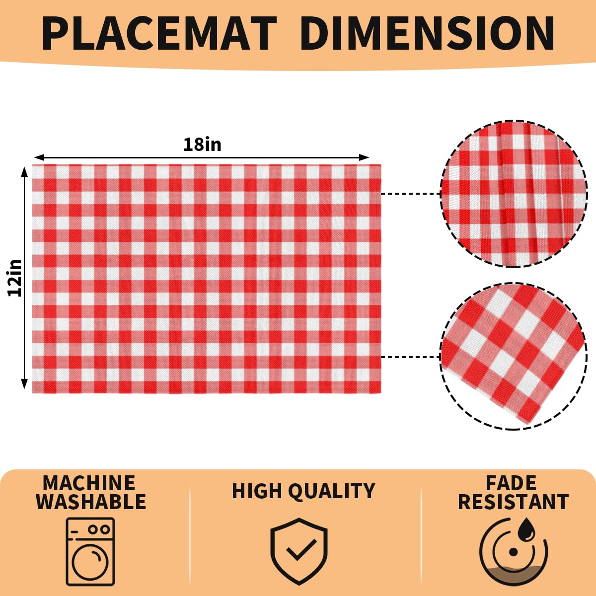 APLKER Tafelmatten set van 6, vinyl kunstleer placemats APLKER Tafelmatten set van 6, vinyl kunstleer placemats