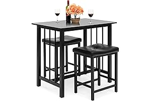 Best Choice Products 3-Piece Counter Height Dining Table Furniture Set