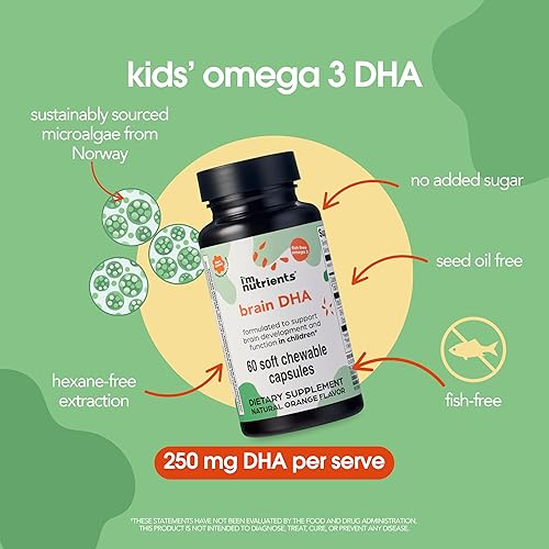 Miniatura 3 de I'm Nutrients DHA cerebral  Suplemento de algas Omega 3 para niños  Apoya el desarrollo cerebral  Promueve la función ocular saludable  Sabor