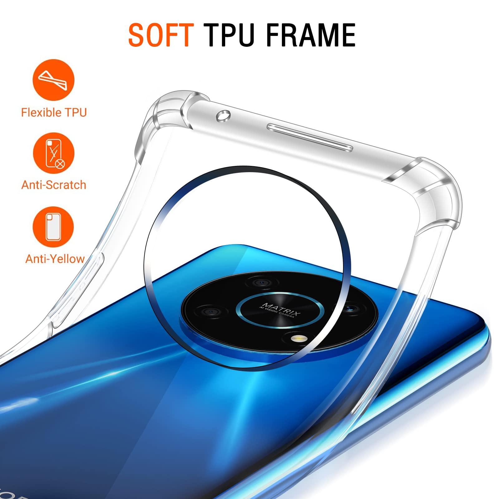 Klar Silikon Hülle Für Honor Magic7 Lite 5G - Transparente TPU-Schutzhülle Mit Stoßschutz - Kratzfest & Dünn