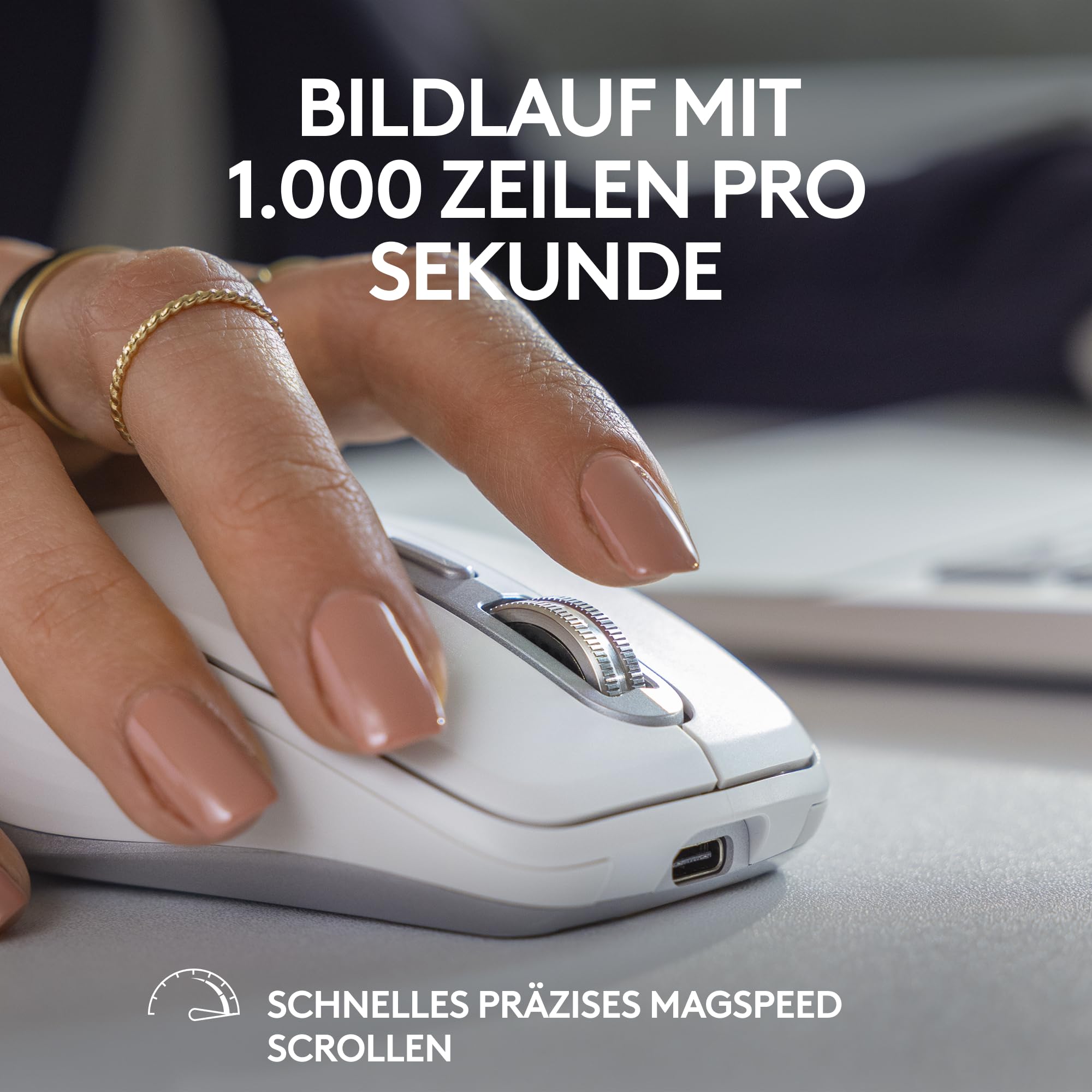 Logitech MX Anywhere 3S Compact Kabellose Maus, Fast Scrolling, 8K DPI Any-Surface Tracking, Quiet Clicks, Programmierbare Tasten, USB C, Bluetooth, Windows PC, Linux, Chrome, Mac - Graphit