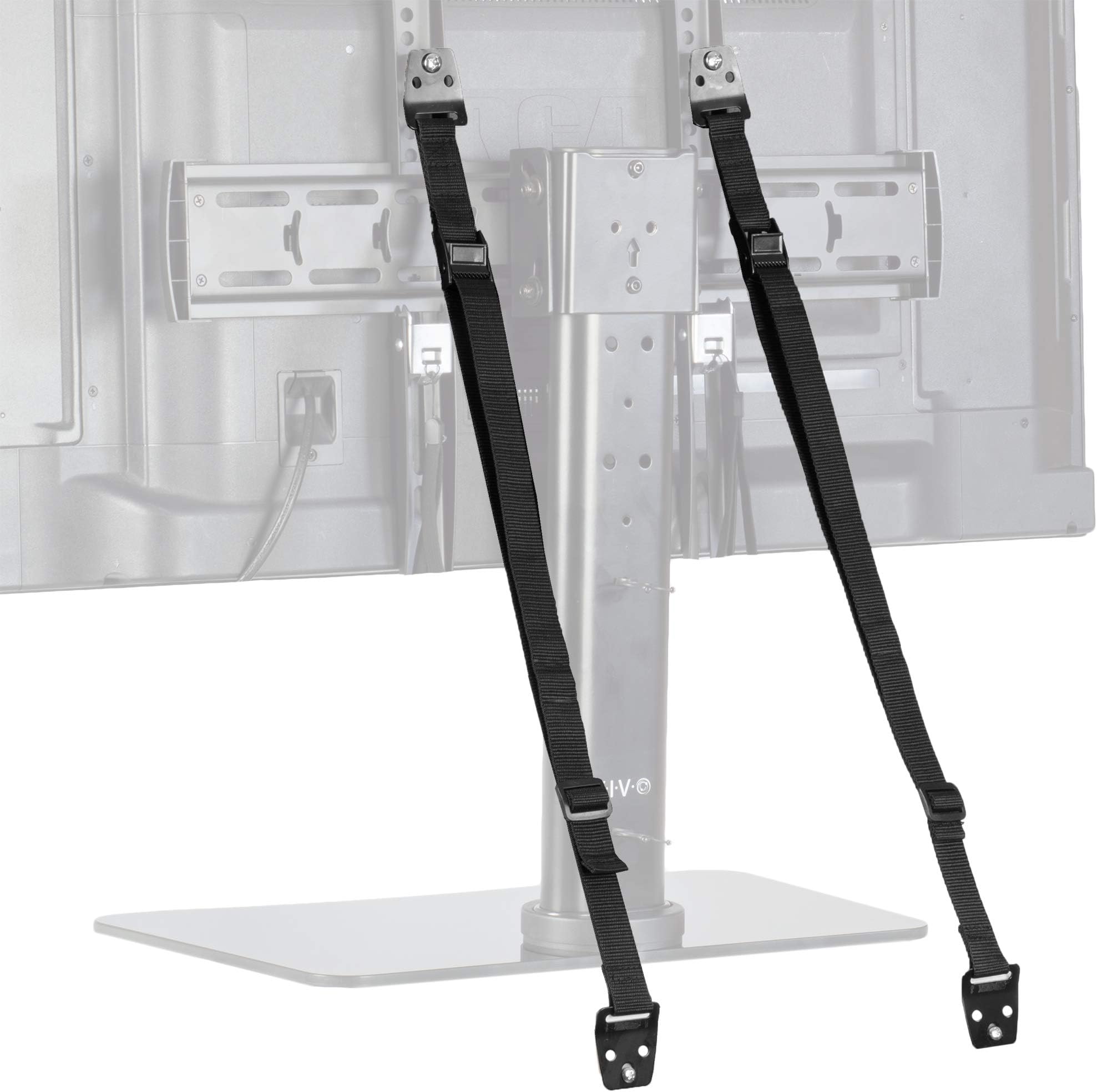 TV Anti-Tip Heavy Duty Dual Cable Kit, Non Tipping Safety Straps for Screens or Furniture Mounting, Adjustable Baby Proofing Anchor, Easy Install Hardware Included, STAND-SK02