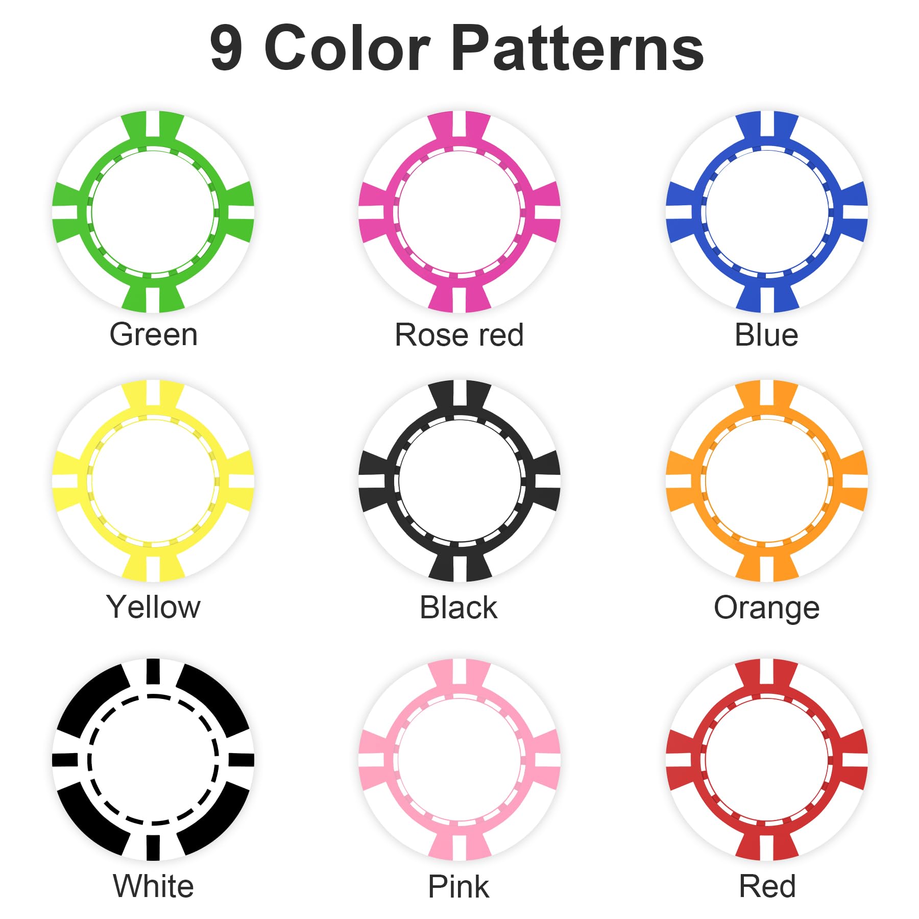 Lot de 100 jetons de poker en plastique ABS pour 9 couleurs imprimées avec votre texte ou image personnalisé, jeton de bar, de boisson ou de dessert, fête, mariage