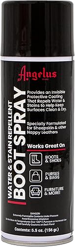 Angelus Spray impermeabilizante para botas: protege tus botas y zapatos de piel de oveja de la sal, el agua, las manchas y más. Uso en gamuza, cuero