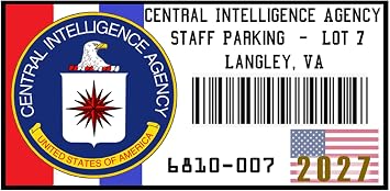 2027 C.I.A. Headquarters Parking Stickers, Set of 2 | Langley Virginia