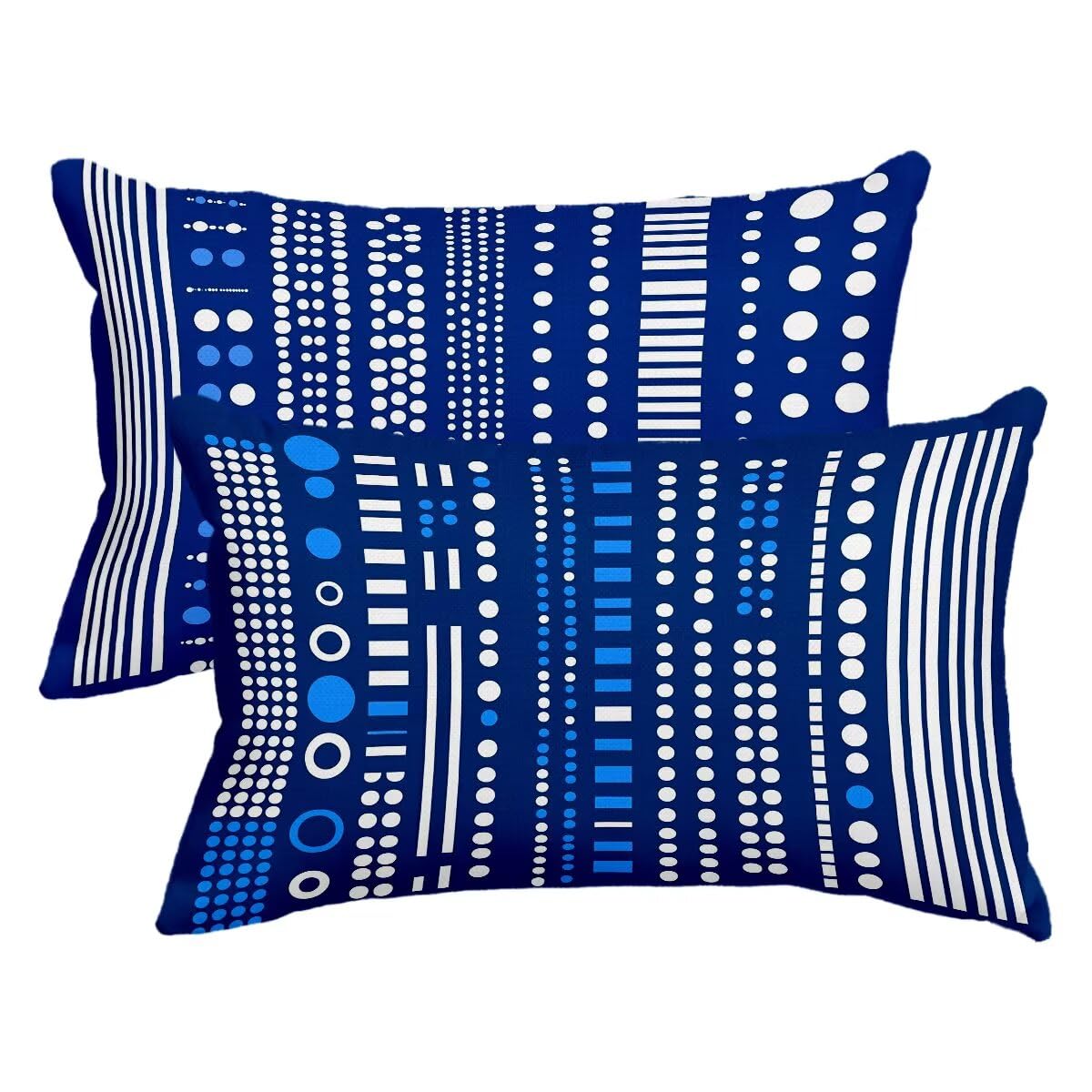 Housse coussin 60x80 bleu fonce imperméable, cadeau femme deco maison original