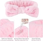 Skincare Headband Bandeau de tête pour femmes Bandeau mignon pour le lavage du visage Soft Elastic Skin Care Bandeau et bandeau de poignet Rose